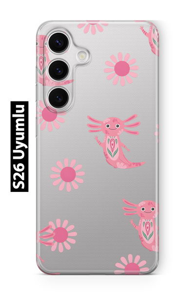 FLAMENKO حافظة هاتف شفافة متوافقة مع هاتف سامسونج جالاكسي S26 باللون الوردي أ...