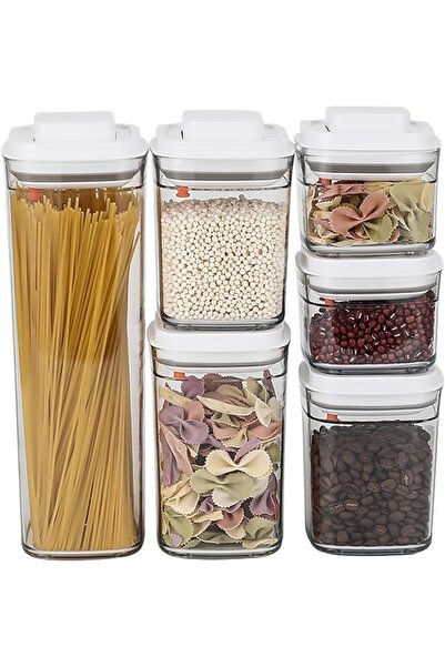 Arabest Food Storage Containers Set,6 Pcs Stackable One Button Opening Food C...