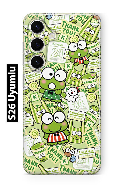 FLAMENKO حافظة هاتف شفافة لطيفة على شكل ضفدع منقوش متوافقة مع هاتف سامسونج جا...