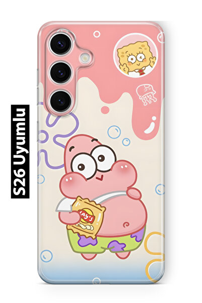 FLAMENKO حافظة هاتف شفافة متوافقة مع هاتف سامسونج جالاكسي S26 باتريك ستار منقوش