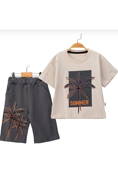 BEGONYA BEBECE KIDS Boy's Summer Suit, Bottom Set, Top Set, Short T-Shirt, Su...