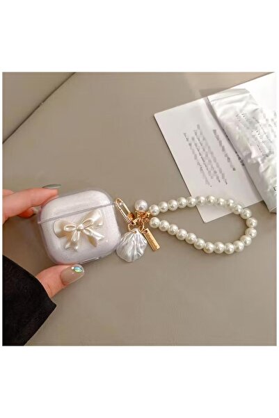 Zebana Zb-Ap11 AirPods 4. Generation Bow Detail + Pearl Bracelet Charm Strap ...