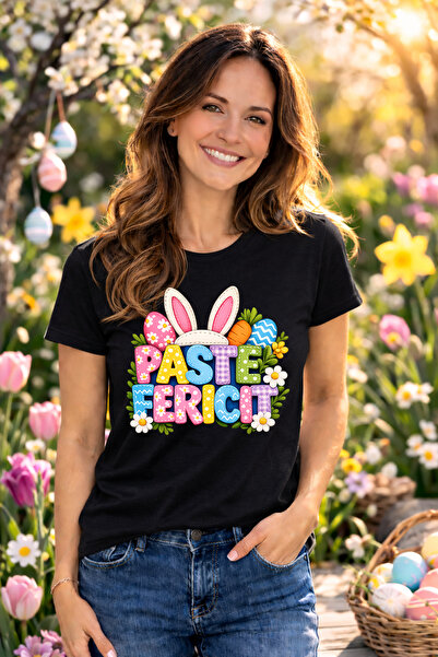 MVRDAR Happy Easter Unisex T-Shirt 100% Cotton - Easter T-Shirt with Bunny Ra...