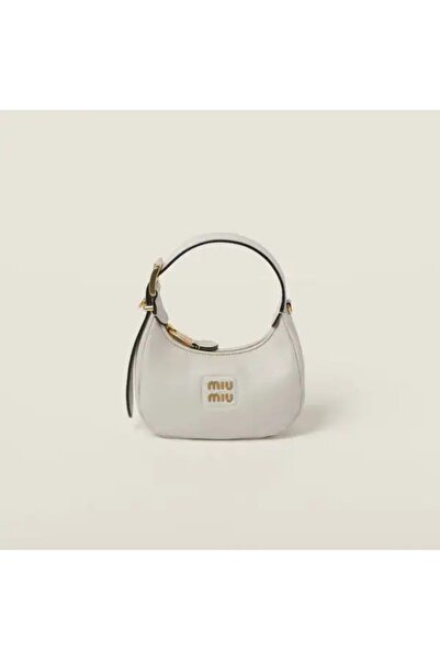 Miu Miu Leather Hobo Bag In Leather With Gold-Tone Hardware