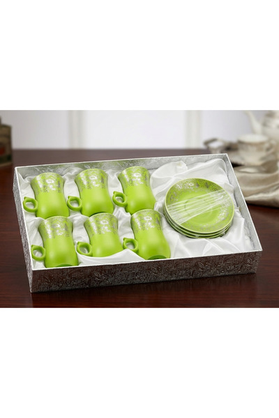 REXA R Plain Green Coffee Mug Set of 12