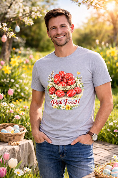 MVRDAR Tricou Paste Fericit Unisex 100% Bumbac - Tricou Easter cu Iepuras Bun...