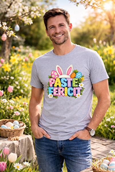 MVRDAR Tricou Paste Fericit Unisex 100% Bumbac - Tricou Easter cu Iepuras Bun...