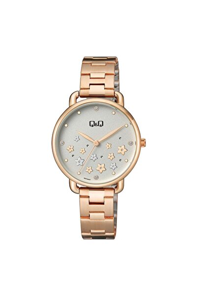 Q&Q Ceas QZ79J001Y, Rose Gold, carcasa 35mm, bratara otel, cadran alb, cristale