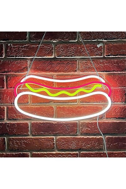 Slasa Hot Dog Neon Sign LED Light with 6mm Acrylic Base, 40x20cm Kitchen Cafe...