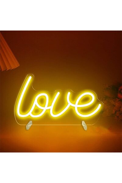 Slasa لافتة نيون مضيئة على شكل كلمة "حب" بإضاءة LED وقاعدة أكريليك 6 مم، مقاس...