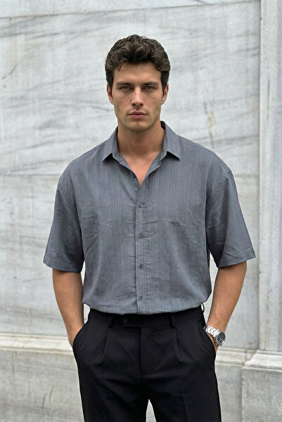 Livio Ferri Saga High Quality Modal Men's Short Sleeve Shirt Premium Textured