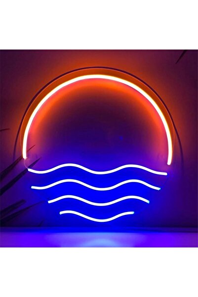 Slasa Sunset Neon Sign LED Light with 6mm Acrylic Base, 55x55cm Aesthetic Roo...