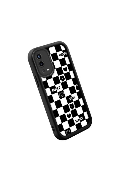 SLIMFELT حافظة أوبو A55 4G عالية الجودة بنقش مربعات درجة مقاومة للصدمات مع حم...