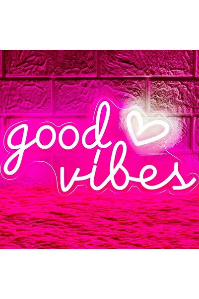 Slasa Good Vibrations Neon Sign LED Light with 6mm Acrylic Base, 20x40cm Aest...