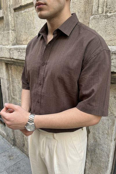 Livio Ferri Saga High Quality Modal Men's Short Sleeve Shirt Premium Textured