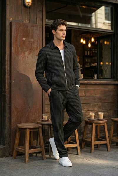 Livio Ferri Aniva Pantaloni pentru bărbați, în dungi, croială largă, set din ...