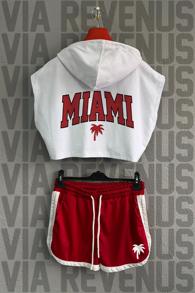 Vordevia Miami Printed 100% Cotton Hooded Zero Sleeve Cropped and Custom Jers...