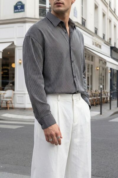 Livio Ferri Bion Wide Fit Men's Striped Shirt