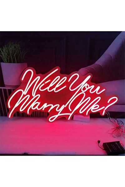 Slasa Will You Marry Me Neon Sign LED Light with 6mm Acrylic Base, 65x35cm Re...