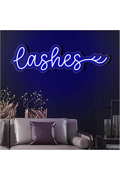 Slasa Eyelashes Neon Sign LED Light with 6mm Acrylic Base, 15x46cm Salon Decor