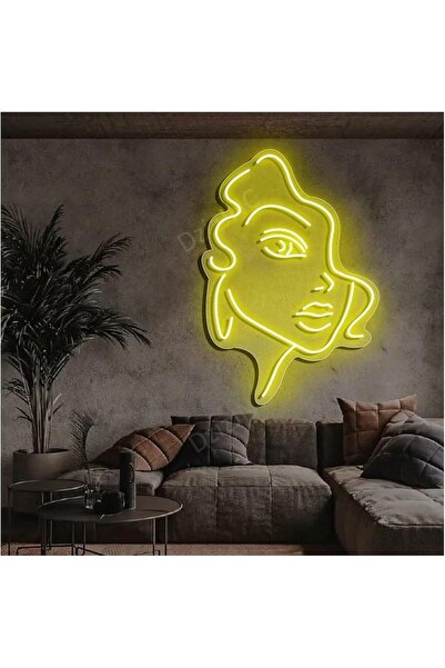 Slasa Human Face Neon Sign LED Light with 6mm Acrylic Base, 34x50cm Art Wall ...