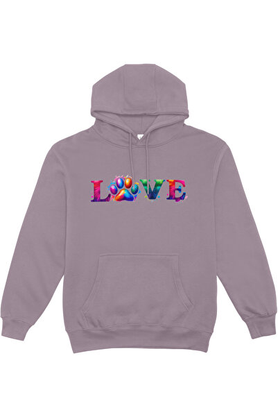 HoinarClothing Hanorac femei 80% bumbac oversize cu text colorat LOVE