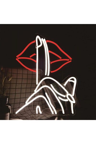 Slasa Lips Neon Sign LED Light with 6mm Acrylic Base, 50x60cm Bedroom Salon D...