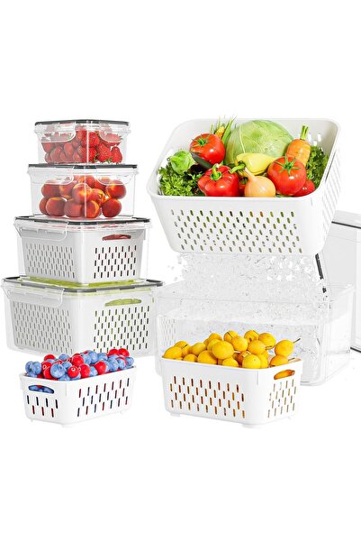 Pomefar 5 Pack Fridge Containers，BPA-Free Food Storage Containers with Lids &...