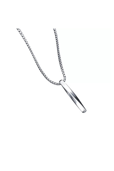 EFAYN.RO Lant cu pandantiv model minimalist, unisex, argintiu, EFAYN