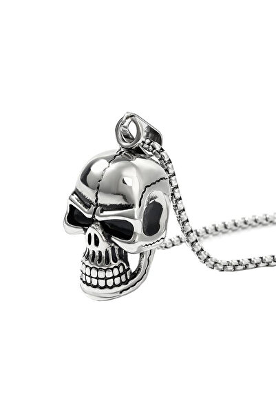 EFAYN.RO Lant cu pandantiv cap terminator, unisex, argintiu, EFAYN