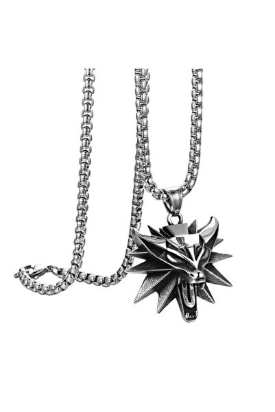 EFAYN.RO Lant cu pandantiv the witcher, unisex, argintiu, EFAYN