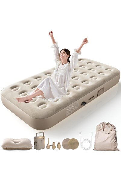 Venpara Air Mattress with Built-in Pump, Inflatable Pillow, Repair Kit & Stor...
