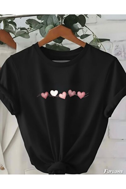 FUFLUNS ΜΠΛΟΥΖΑΚΙ ΟΥΝΙΣΕΞ ΓΥΝΑΙΚΕΙΟ/ΑΝΔΡΙΚΟ ΥΠΕΡΜΕΓΕΘΕΣ ΜΕ ΣΤΑΜΠΑ "ΡΟΖ ΚΑΡΔΙΕΣ "