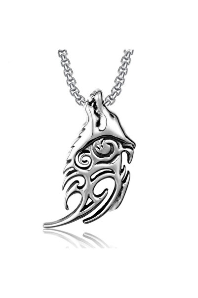 EFAYN.RO Lant unisex, pandantiv tip lup, model retro viking, tematica great w...