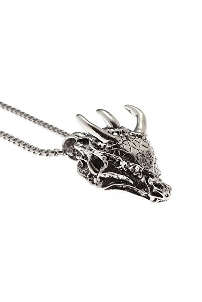 EFAYN.RO Lant cu pandantiv cap de dragon, model fantasy world, reglabil, unis...