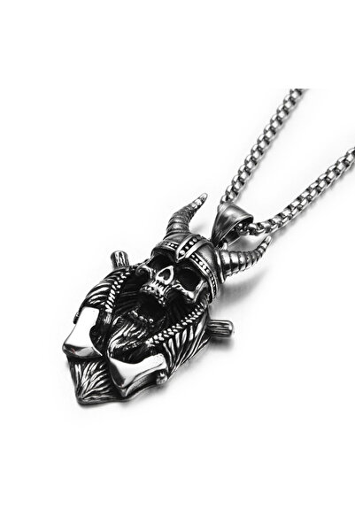 EFAYN.RO Lant valhalla warrior, pandantiv cu cap de luptator viking, unisex, ...