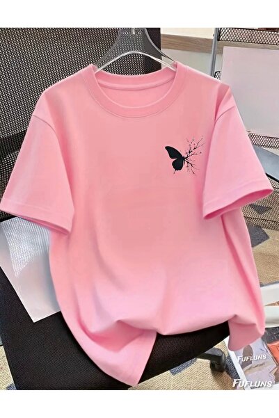 FUFLUNS TRICOU UNISEX FEMEI/BĂRBAȚI CU GULER ROTUND, MĂRIME MARE, CU IMPRIMEU...