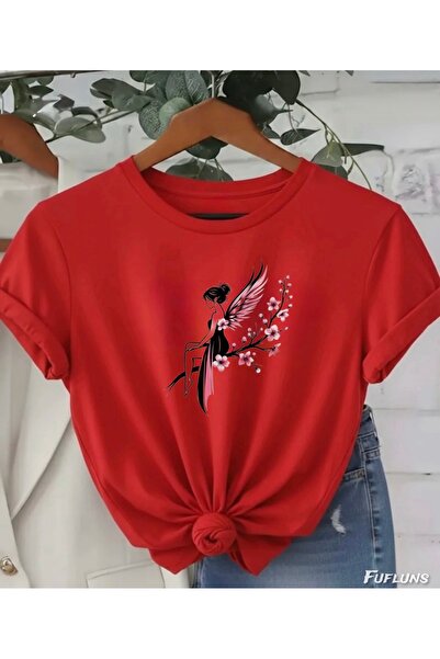 FUFLUNS SAKURA CİCEGİ TRICOU UNISEX CU IMPRIMEU PENTRU FEMEI/BAIEȚI, MĂRIME M...