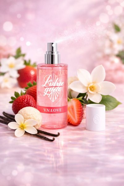 V.V LOVE Spray de Corp Femei 150 ml – Aromă Capsuna Rafinată dulce si Vanilie