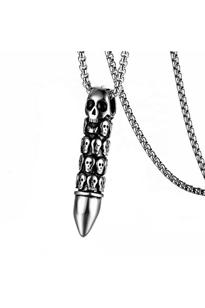 EFAYN.RO Lant deadly bullet, pandantiv glont tip totem cu schelete, model, un...