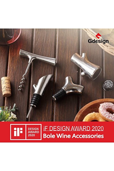 G Design Gift set: wine bottle opener, Gdesign, cork, foil cutter, stand