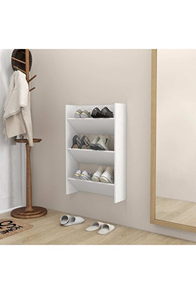 Concept Επιτοίχια παπουτσοθήκη, λευκή, 60x18x90 εκ., μοριοσανίδα