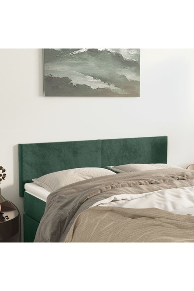 Concept Κομοδίνα, 2 τεμ., σκούρο πράσινο, 72x5x78/88 cm, Βελούδο