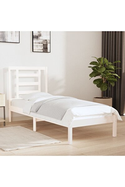 Concept Μικρό Μονό κρεβάτι 2FT6, λευκό, 75x190 εκ., μασίφ ξύλο