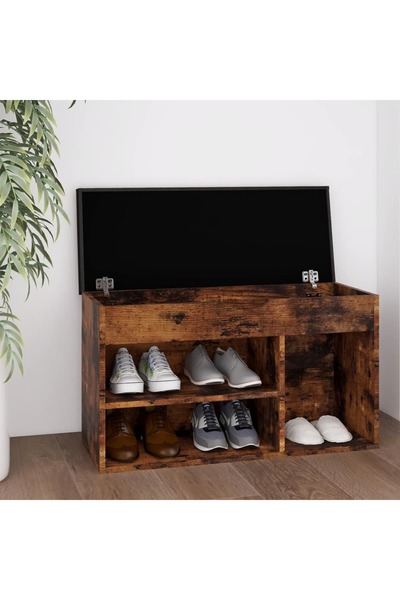 Concept Shoe bench with Pillow, smoked oak, 80x30x47 cm, chipboard