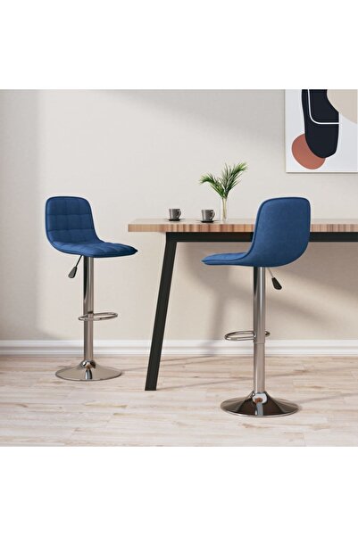 Concept Scaune de bar, 2 buc., albastru, material textil