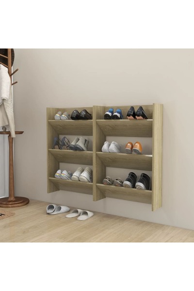 Concept Επιτοίχια παπουτσοθήκη, 2 τεμ., δρυς σονόμα, 60x18x90 εκ., μοριοσανίδα