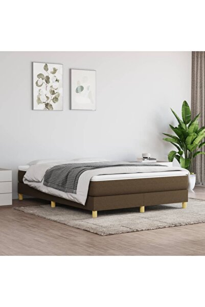 Concept Cadru de pat box spring, maro închis, 140x190 cm, textil