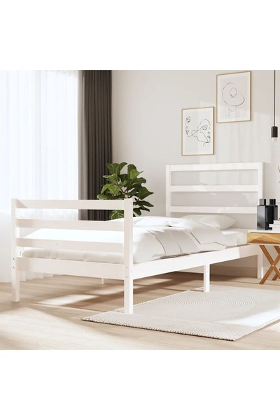 Concept Σκελετός Μονό κρεβατιού 3FT, λευκό, 90x190 cm, μασίφ ξύλο πεύκου