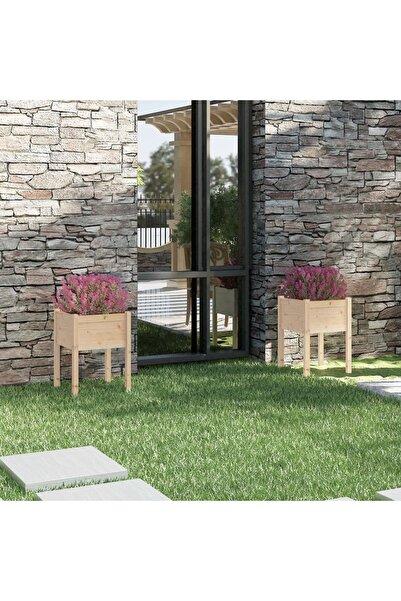 Concept Γλάστρες κήπου, 2 τεμ., 50x50x70 εκ., μασίφ ξύλο πεύκου